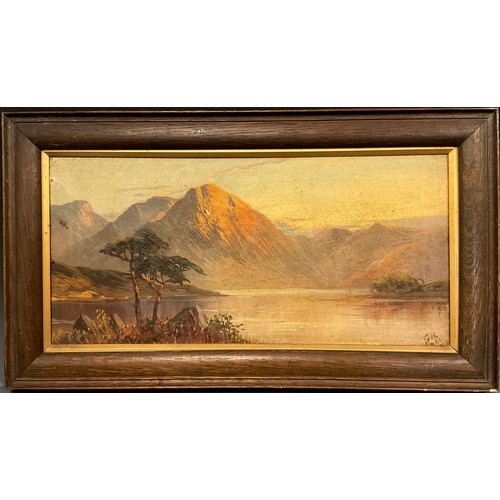 39 - Joel Owen (British, fl. 1900-1930) 
A pair, Highland Landscapes at sunset,
each signed, dated '29, o... 