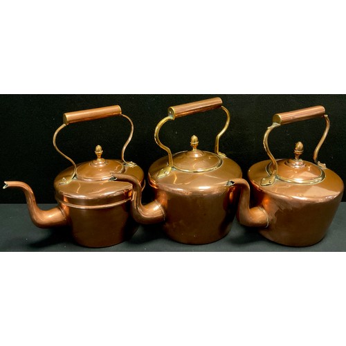 64 - A Victorian copper kettle, others (3)