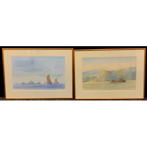 75 - Dennis John Hanceri (1928-2011), a pair, Out from Bordeaux, signed, watercolour, 34cm x 54cm, and ‘F... 