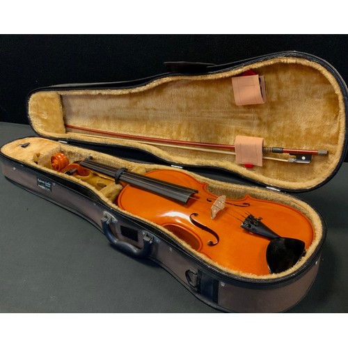 92 - A Viola, cased with bow en-suite, by Andreas Zeller, for Stentor Music Company.