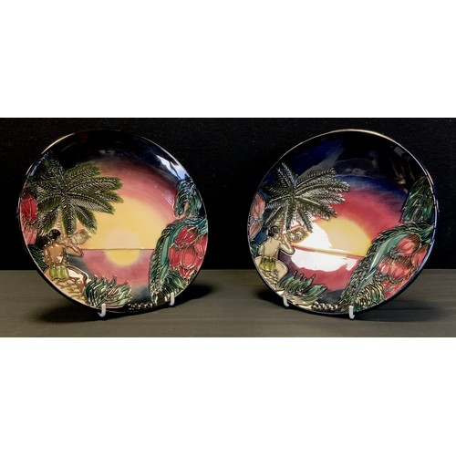 8 - A pair of Moorcroft Birth of Right pattern ltd edition plates, designed by Nicola Slaney & Wendy Mas... 