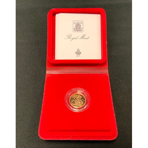 744 - A 1980 proof half sovereign, 4g, cased with booklet