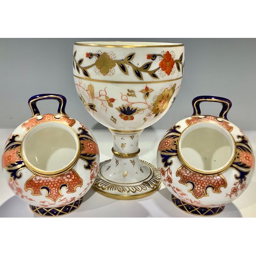 49 - A Royal Crown Derby Imari 2412 pattern miniature salt pig, date code for 1906; another; an Asian Ros... 