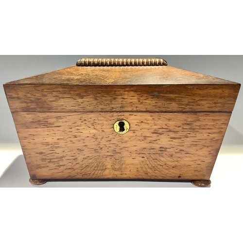 63 - A Victorian rosewood sarcophagus tea caddy, 23cm wide, c.1860