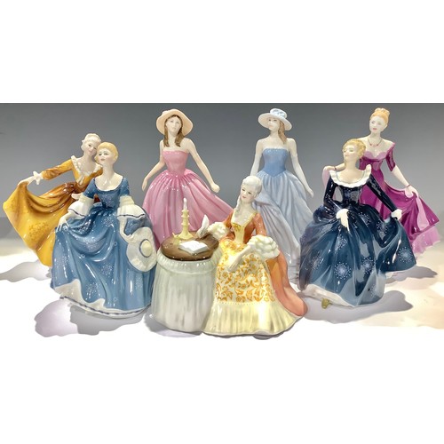 68 - A Royal Doulton figure, Georgina HN 4237/CW580; others, Summer Breeze HN 4642/CW687; Ellie HN4017/CW... 