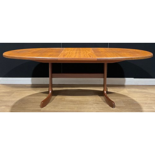 201 - Mid-Century Design - a G Plan extending dining table, 163cm extending to 208.5cm long, 107cm wide; a... 