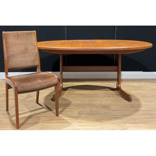 201 - Mid-Century Design - a G Plan extending dining table, 163cm extending to 208.5cm long, 107cm wide; a... 