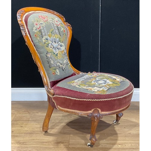 202 - A William IV/early Victorian mahogany library chair, 93.5cm high, 58cm wide; a Victorian walnut draw... 