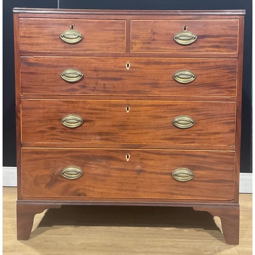 206 - A Post-Regency mahogany chest, of two short and three long graduated drawers, 99.5cm high, 96.5cm wi... 