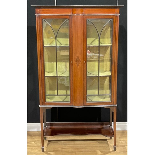 215 - An Edwardian mahogany display cabinet, 172.5cm high, 99cm wide, 39cm deep