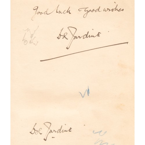 910 - Cricket - Jardine, Douglas, R, Ashes and Dust, Hutchinson & Co, London, autograph copy, the fly leaf... 