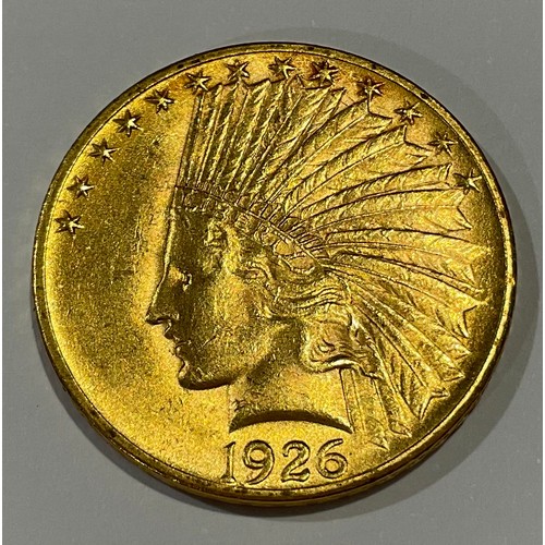 920 - Coins - an American gold $10 coin, Native American head, 1926