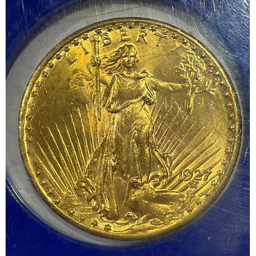 921 - Coins - an American gold $20 coin, double eagle, 1927