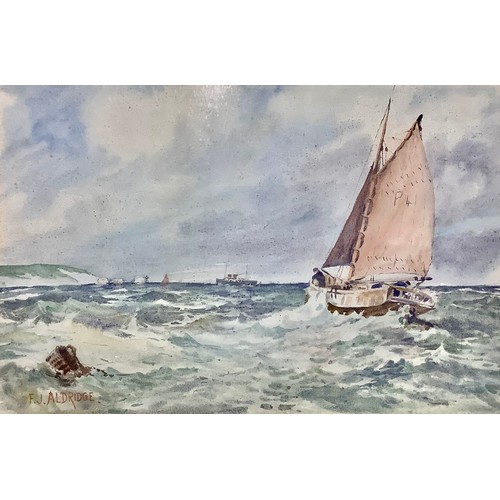 85A - Frederick James Aldridge (1850-1933)
Shipping Off The Needles
signed, watercolour, label to verso, E... 