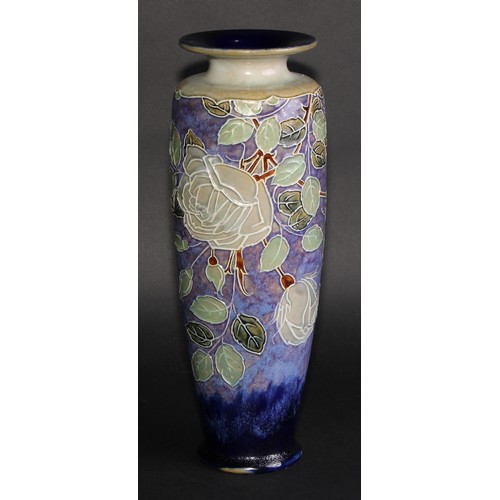 19 - A Royal Doulton slender ovoid vase, possibly John Huskinson, 36.5cm high