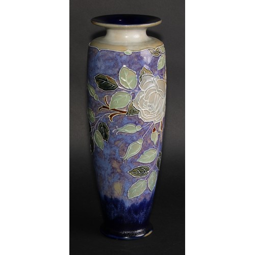 19 - A Royal Doulton slender ovoid vase, possibly John Huskinson, 36.5cm high