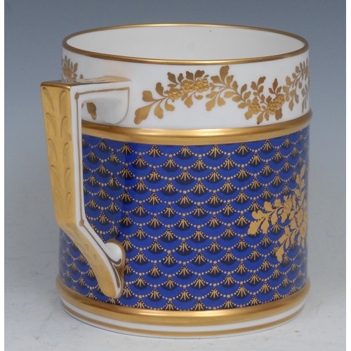 141 - A Lynton named view porter mug, painted by Stefan Nowacki, signed, with Ilam Rock, Derbyshire, 12cm ... 