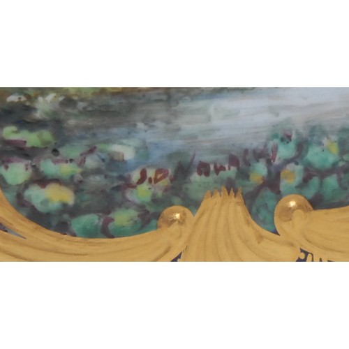 141 - A Lynton named view porter mug, painted by Stefan Nowacki, signed, with Ilam Rock, Derbyshire, 12cm ... 