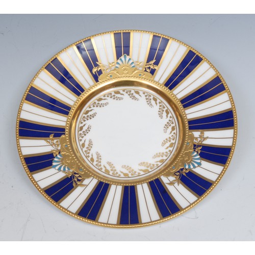 139 - A Lynton coffee can and stand, painted by  Stefan Nowacki, signed, with a seascape, tall ship on a c... 