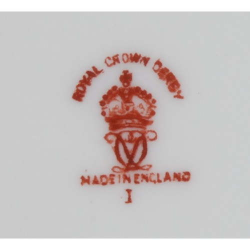 125 - A pair of Royal Crown Derby shaped circular plates, painted by WEJ Dean, signed, Tall Ships on Chopp... 