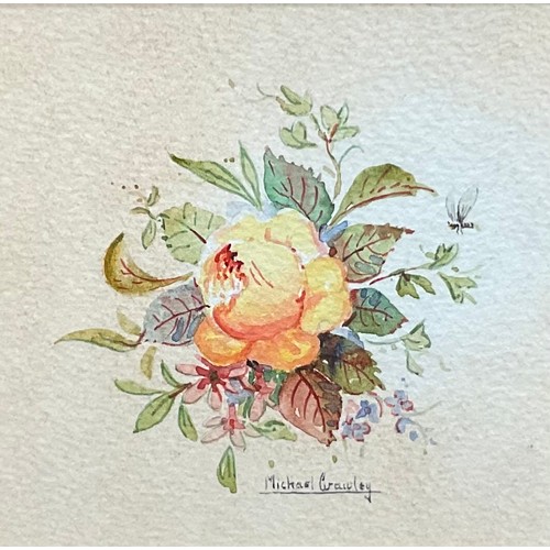 136 - Michael Crawley, a set of four, studies for porcelain, 8.5cm x 8.5cm