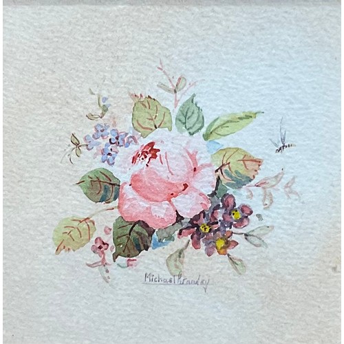 136 - Michael Crawley, a set of four, studies for porcelain, 8.5cm x 8.5cm