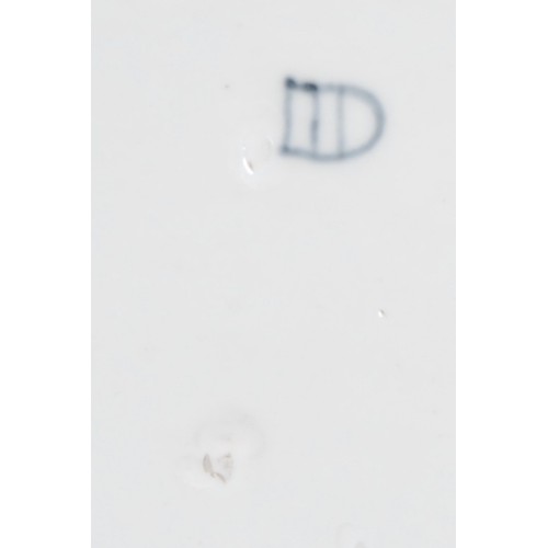 182 - A Vienna two-handled shaped rectangular tray, painted with a harbour scene, 31cm wide, shield mark, ... 