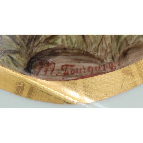 158 - A large Continental porcelain jardiniere, painted in polychrome with The Adoration of the Magi, pale... 