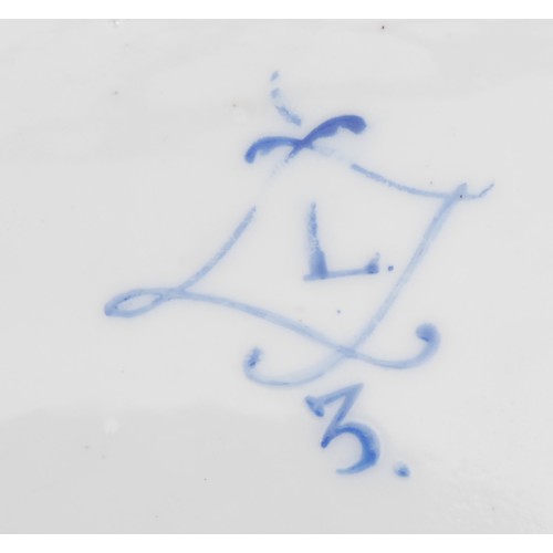 177 - A Sevres double plateau a deux pots de confitures, painted with colourful flowers under blue line bo... 