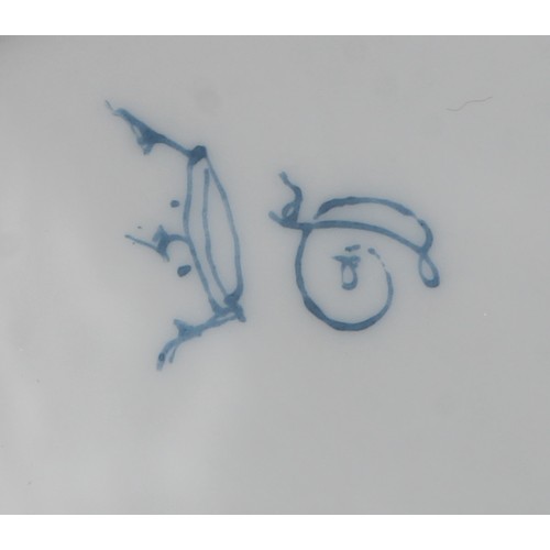 156 - A Dresden porcelain mantel urn, the ovoid vase with angular scroll handles, painted with courting co... 