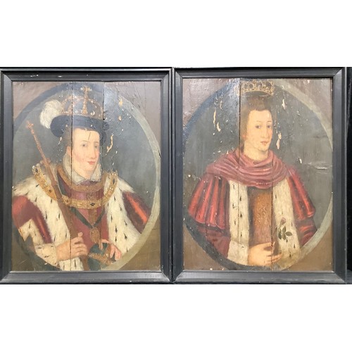 336 - English School (19th century or earlier)
A pair of portraits, Edward VI and Mary, Queen of Scots,
oi... 