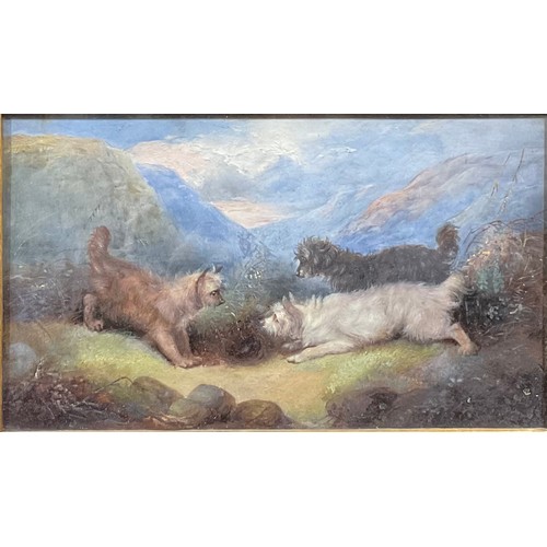 371 - Attributed to George Armfield (1810 - 1893)
Dogs at a Rabbit Hole
oil on board, 17cm x 30cm