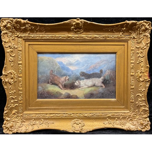 371 - Attributed to George Armfield (1810 - 1893)
Dogs at a Rabbit Hole
oil on board, 17cm x 30cm