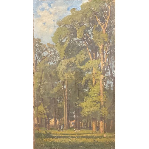 388 - English School (19th/early 20th century)
In The Woods,
signed with initials LT, oil on canvas, 32.5c... 