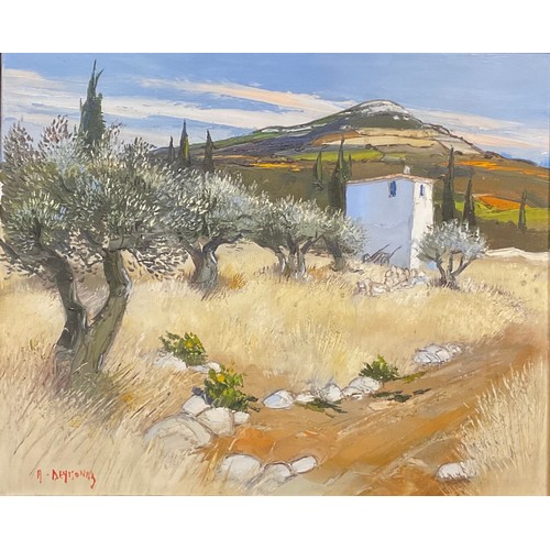 369 - Andre Deymonaz (Bn.1946)
Au Pays des Cigales
signed, oil on canvas, 50.5cm x 61cm