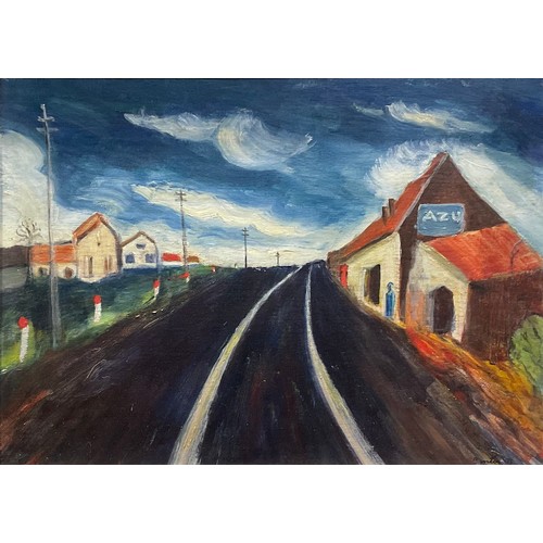 373 - Benton
The Lonely Road,
bears signature, oil on board, 36cm x 50cm