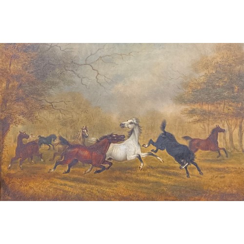 340 - English School (19th century)
Horses in a Storm
oil on canvas, 34cm x 52cm