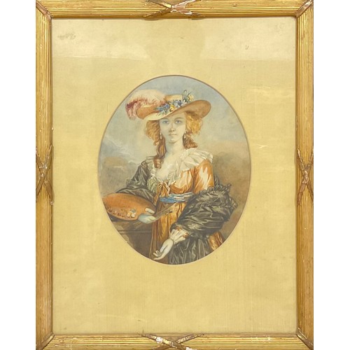 367 - After Madame Vigee-Lebrun (19th century)
Self Portrait of the Artist,
watercolor, 27.5cm x 22cm