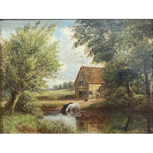 391 - English School (early 20th century)
Horses Watering
oil on board, 20.5cm x 26.5cm