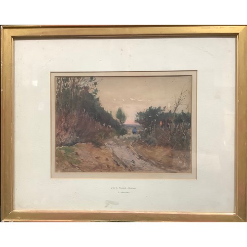 352 - C Jacquet 
Pres de Hasselt, Belgium  
signed, watercolour, 26cm x 37cm