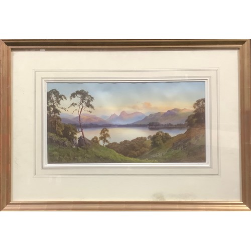 364 - Edward H Thompson  (1879 - 1948)
Windermere & The Langdale Pikes
signed, watercolour, 22.5cm x 43cm