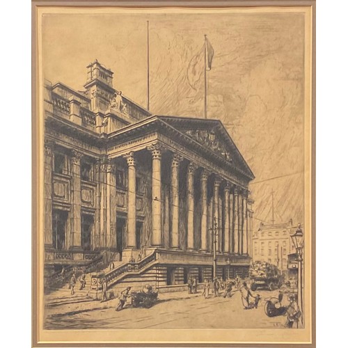 365 - Leonard Brewer (Bn.1875), by and after, Manchester Royal Exchange, etching, signed in pencil, 38cm x... 