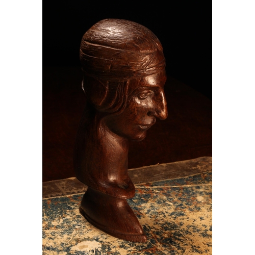 1221 - Alfred Lyndhurst Pocock (1882 - 1962), a hardwood sculpture, bust of an Art Deco lady, 13cm high, si... 