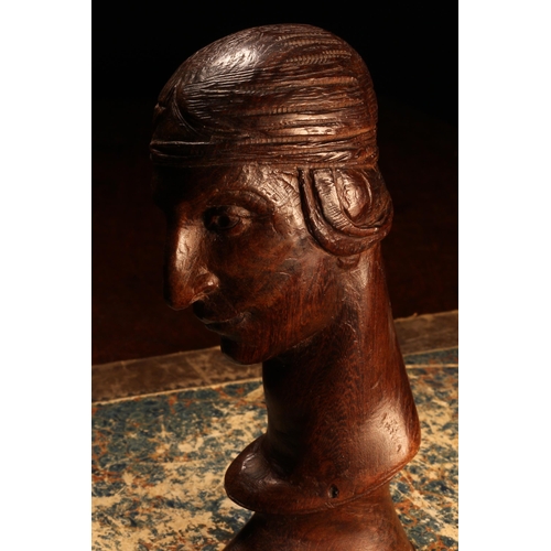 1221 - Alfred Lyndhurst Pocock (1882 - 1962), a hardwood sculpture, bust of an Art Deco lady, 13cm high, si... 