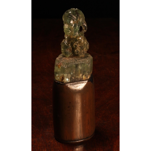 1275 - Alfred Lyndhurst Pocock (1882 - 1962), an aquamarine carving, of a gentleman, bust length, copper pl... 