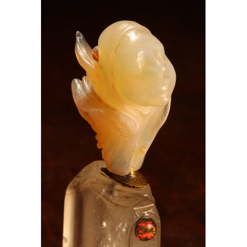 1277 - Alfred Lyndhurst Pocock (1882 - 1962), an opal carving, bust of an Art Nouveau beauty, evocative of ... 