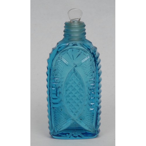 1178 - A 19th century silver coloured metal mounted uranium glass scent bottle, hinged cover embossed with ... 