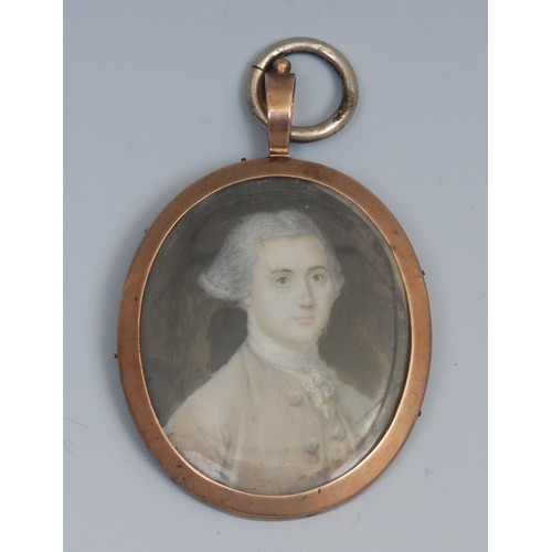 1163 - English School, 19th century, a portrait miniature, of a gentleman, head and shoulders, wearing a sa... 