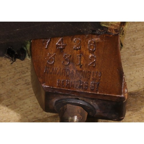 1456 - A 19th century Bridgewater type easy chair, by Howard & Sons, stuffed-over upholstery, stamped 7426 ... 