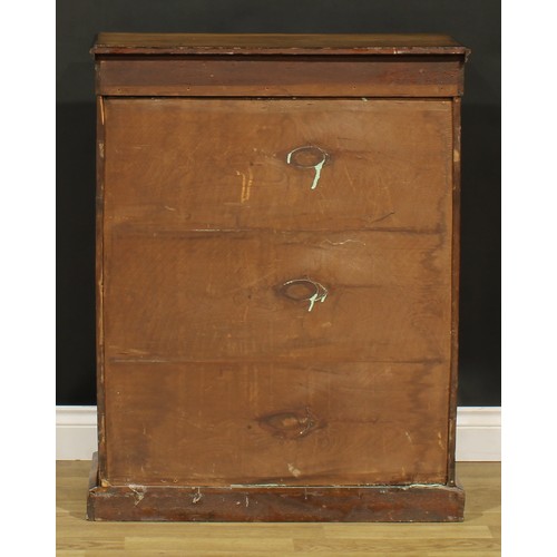 2110 - A Victorian walnut and marquetry pier cabinet, 97cm high, 75.5cm wide, 30.5cm deep, c.1860